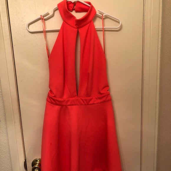 Hot pink deep v dress - Picture 1 of 3